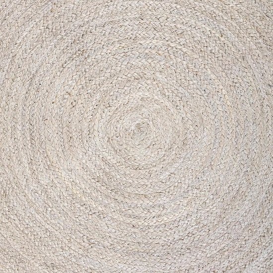 3 Ft Round Jute Area Rugs Off White Dyed Natural Fibers Carpet Area Rug for Living Room, Hallways
