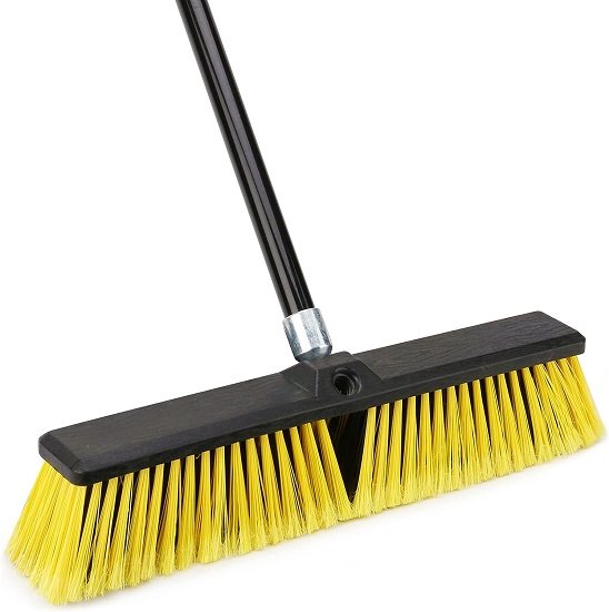 18" Push Broom Outdoor Heavy Duty Broom with 63" Long Handle