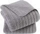 Microfiber Oversize Quick Dry Lint Free Bath Towel, 60 x 30 in, Set of 2 (Gray, Ribbed Design)