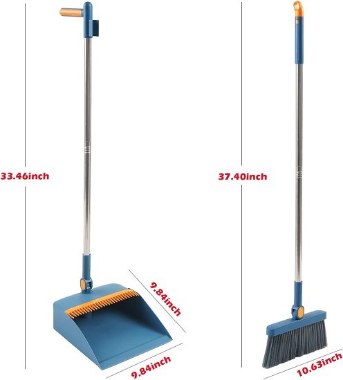 Broom and dustpan set, upright broom and dustpan comb