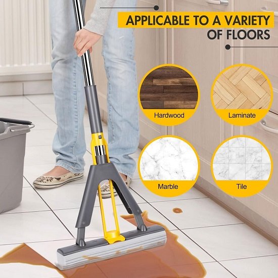 PVA sponge squeeze mop for floor cleaning