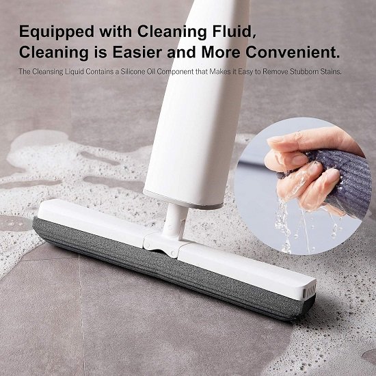 4-in-1 folding 180 degree self-twisting mop squeeze roller sponge mop with floor scrubbing mop
