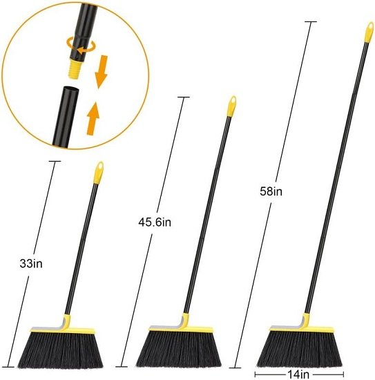 Outdoor Broom for Floor Cleaning, 58 Inch Heavy Duty Commercial Broom