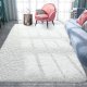 Fluffy area rug, cream shag rug, 4 x 6 feet